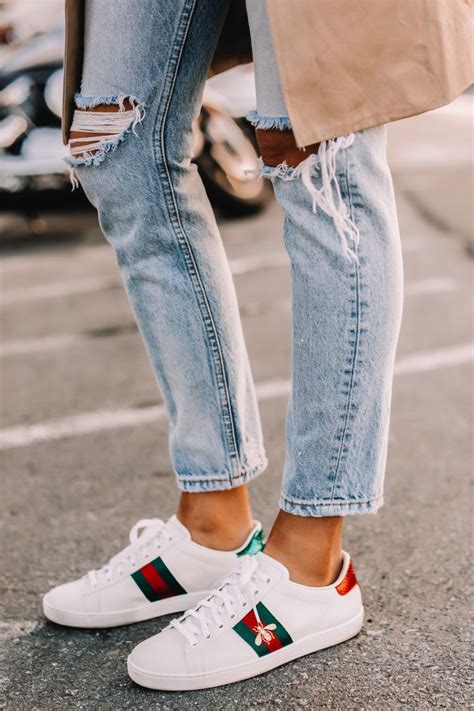 wear gucci sneakers without tying them|outfits with Gucci sneakers.